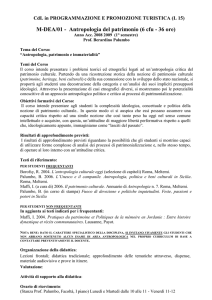 Antropologia del patrimonio (M-DEA/01 - 6 CFU
