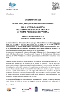 Ufficio Stampa 12/01/2016 DANTEXPERIENCE Musica, poesia