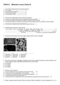 Prova 4 Minerali e rocce (Tema 4) 1 La più diffusa classificazione