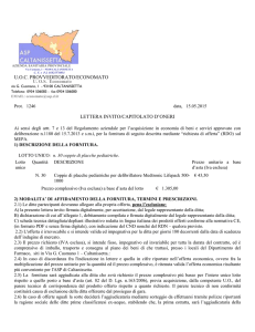 Lettera invito/Capitolato d`oneri prot. 1246 del 15.5