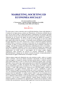 Marketing, Societing ed economia sociale