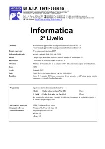 Scheda Corso "Informatica di II Livello"