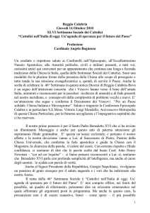 Reggio Calabria - cardinale Angelo Bagnasco