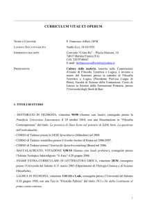 Curriculum Vitae del Dott. Francesco Alfieri