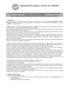Master in Farmacia Territoriale - Ordine dei Farmacisti di Torino