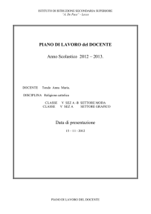 piano di lavoro - "Antonietta De Pace"