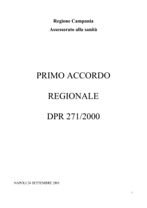 Accordo Regionale DPR 271/2000