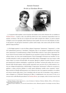 Antonio Gramsci su Giordano Bruno