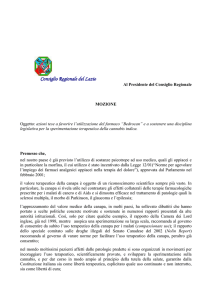 Giugno 2006 Ordine del giorno della Regione Lazio sull