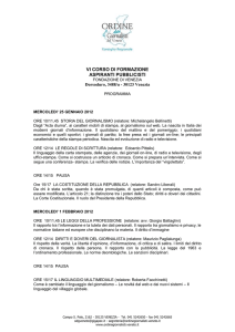 Il programma - Ordine dei Giornalisti del Veneto