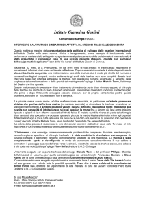 Istituto Giannina Gaslini Comunicato stampa 19/06/13