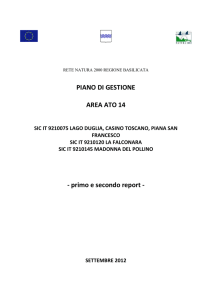 RETE NATURA 2000 REGIONE BASILICATA PIANO DI GESTIONE