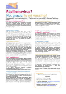 Campagna di vaccinazione contro il Papillomavirus umano