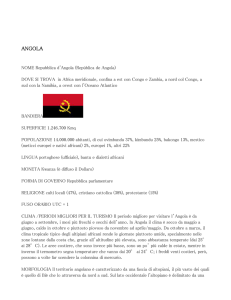 ANGOLA NOME Repubblica d`Angola (República de Angola) DOVE