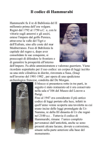 Il codice di Hammurabi - Dipartimento di Storia delle Arti
