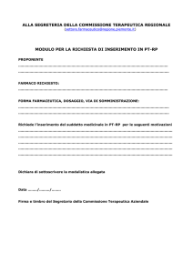 Modulo per la richiesta di inserimento in PTR Piemonte