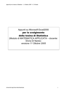 Manuale on line per l`uso di Excel (funzioni base)