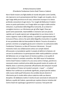 Maria Giovanna COLETTI - Fondazione Società Bellunese
