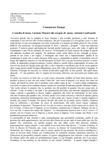 clicca qui per leggere l`omelia pronunciata da Mons. Luciano Monari