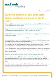 Audiweb pubblica i dati della total digital audience del mese di