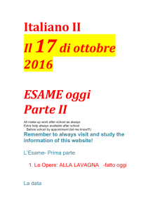 Italian III 17 ottobre 2016 Capitolo 4 esame