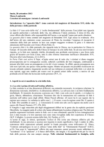 Imola, 28 settembre 2012 Massa Lombarda Catechesi di monsignor