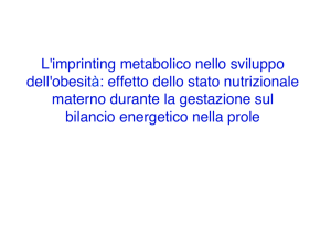 L`imprinting metabolico nello sviluppo dell`obesità: effetto dello stato