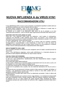 NUOVA INFLUENZA A da VIRUS H1N1