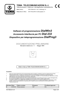 Software di programmazione DialWin3 Accessorio Interfaccia per