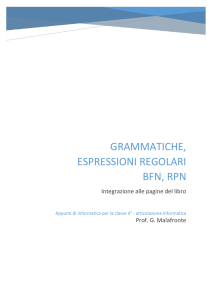 Grammatiche, espressioni regolari BFN, RPN