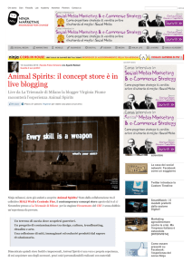 Animal Spirits: il concept store è in live blogging