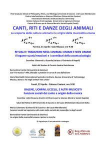 canti, riti e danze degli animali - Università degli studi di Cassino e