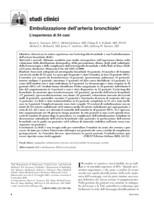 studi clinici Embolizzazione dell`arteria bronchiale