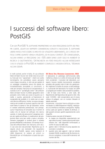 I successi del software libero: PostGIS