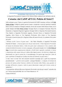 Catania: dal CoISP all`UGL Polizia di Stato!!!