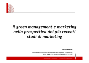 Il green management e marketing nella prospettiva dei più recenti Il