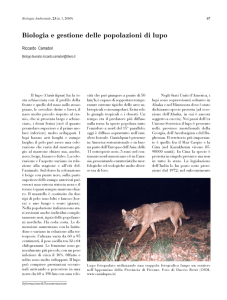Biologia e gestione delle popolazioni di lupo