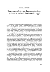 Il consumo elettorale: la comunicazione politica in Italia da