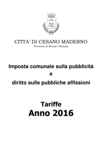tariffe ICP 2016 - Comune di Cesano Maderno