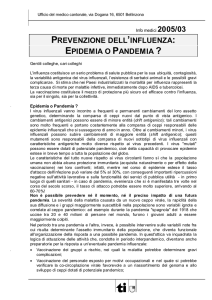 Info med 03 2005 Prevenzione influenza Epidemia o pandemia