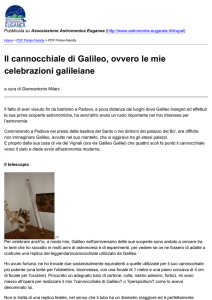 Il cannocchiale di Galileo, ovvero le mie celebrazioni galileiane