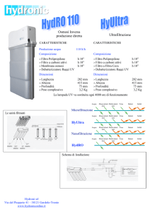 HydRO HyUltra Osmosi Inversa produzione diretta Ultrafiltrazione