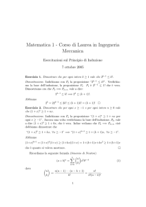 Matematica 1 - Corso di Laurea in Ingegneria Meccanica