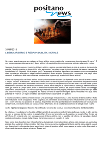 LIBERO ARBITRIO E RESPONSABILITA` MORALE 31/01/2015