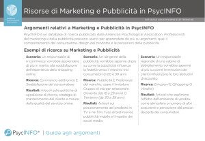 Risorse di Marketing e Pubblicità in PsycINFO