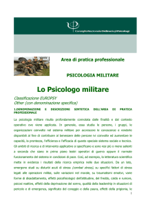 Psicologia Militare - Consiglio Nazionale Ordine Psicologi
