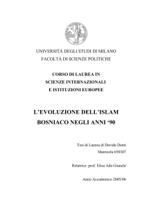 L`evoluzione dell`islam bosniaco negli anni