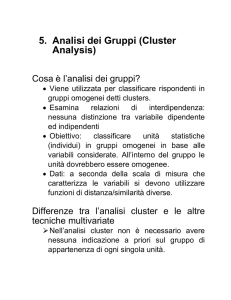 5. Analisi dei Gruppi (Cluster Analysis)