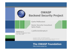 OWASP Backend Security Project - ICSECURITY