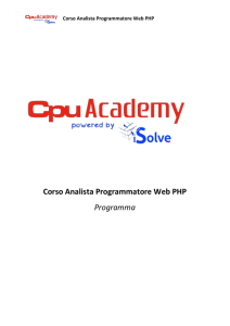 Corso Analista Programmatore Web PHP Programma